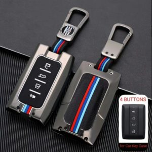 TANK 500 - GREY AND CHROME KEY CASE WITH KEYRING GLOWS IN THE DARK