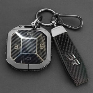 Jetour - Hard Shell Metal Key Case Cover With Carbon Look Keyring