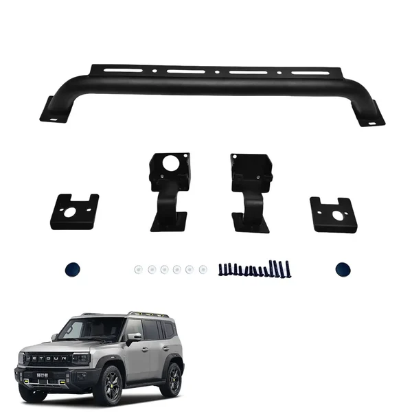 Enhance your Jetour T2 (2025-on) with this front bumper LED light bar mount, designed for easy installation and maximum durability. Perfect for mounting LED light bars for off-road or auxiliary lighting, it provides a secure fit while complementing your vehicle’s rugged styling. Available exclusively at Slick Ridez.